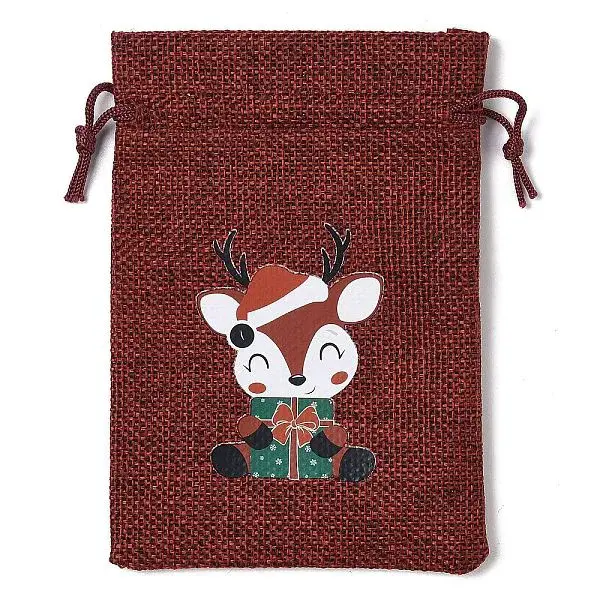 Christmas Theme Jute Cloth Storage Bags