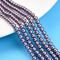 Baking Painted Pearlized Glass Pearl Bead Strands