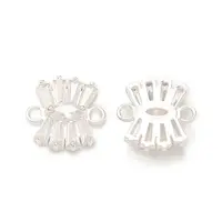 Brass Clear Glass Connector Charms