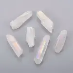 Electroplate Natural Quartz Crystal Beads