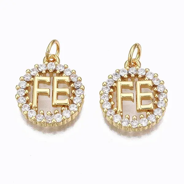 Brass Micro Pave Clear Cubic Zirconia Pendants