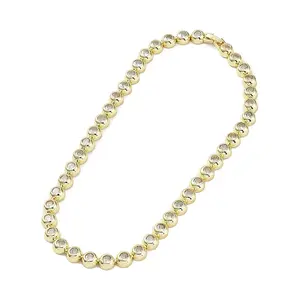 BrassMicro Pave Cubic Zirconia Chain Necklaces