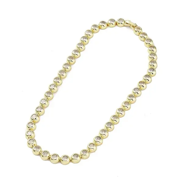 BrassMicro Pave Cubic Zirconia Chain Necklaces