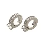 Rack Plating Brass Micro Pave Clear Cubic Zirconia Fold Over Clasps