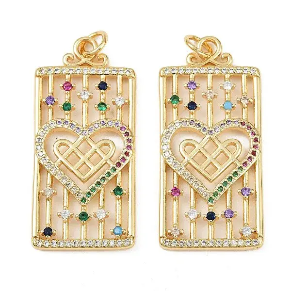 Brass Micro Pave Cubic Zirconia Pendants