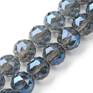 Transparent Electroplate Glass Beads Strands