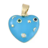 Brass Micro Pave Cubic Zirconia Pendants