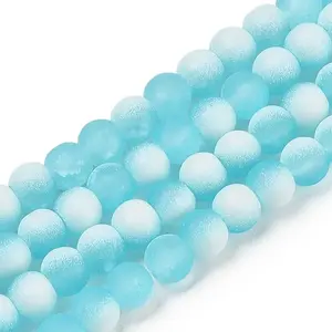 Frosted Crackle Glass Beads