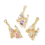 Brass Micro Pave Cubic Zirconia Pendants