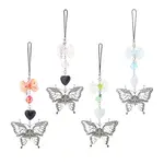 4Pcs Alloy & Acrylic Mobile Straps