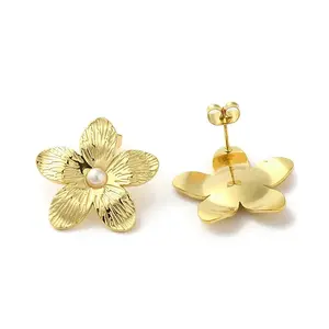 304 Stainlee Steel with Plastic Pearl Studs Earring