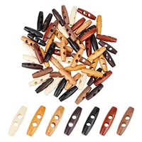 70pcs 7 colors Natural Wood Buttons