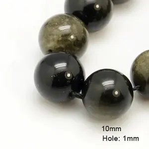 Natural Golden Sheen Obsidian Beads Strands
