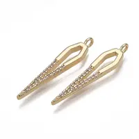 Brass Micro Pave Cubic Zirconia Pendants