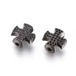 Brass Micro Pave Cubic Zirconia Slide Charms