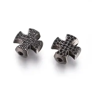 Brass Micro Pave Cubic Zirconia Slide Charms