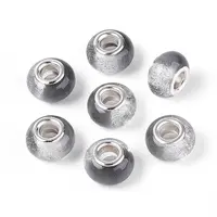 Transparent Resin Rondelle European Beads