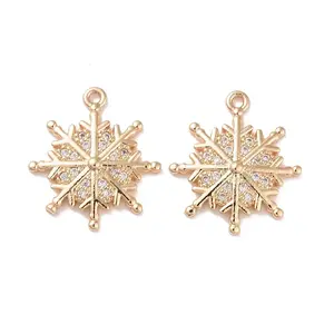 Brass Micro Pave Clear Cubic Zirconia Pendants