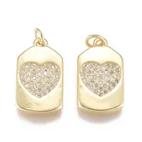 Brass Micro Pave Cubic Zirconia Pendants