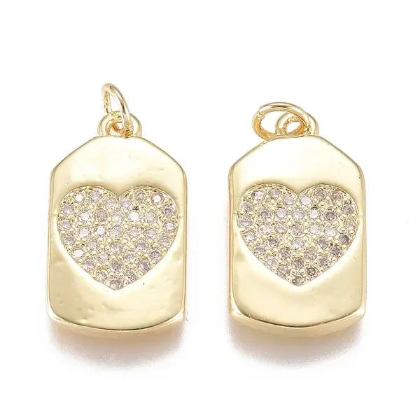 Brass Micro Pave Cubic Zirconia Pendants