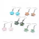 Natural & Synthetic Mixed Gemstone Dangle Earrings
