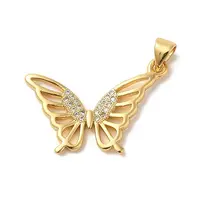Brass Micro Pave Cubic Zirconia Pendants