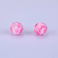Printed Round Silicone Focal Beads