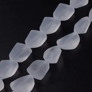 Transparent Frosted Glass Beads Strands