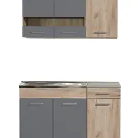 Kuchyňská linka 120 lorna-dub šedý/šedá - bez pracovní desky