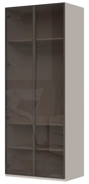 Dvoudveřová prosklená šatní skříň baptiste - béžová