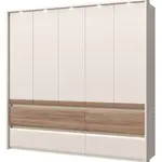 Pětidveřová šatní skříň s led osvětlením artemisia - dub