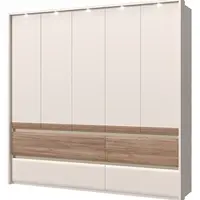 Pětidveřová šatní skříň s led osvětlením artemisia - dub