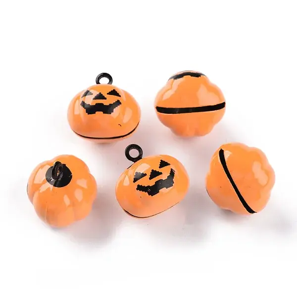 Halloween Baking Paint Brass Bell Pendants
