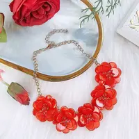 Flower Natural Shell Bib Necklaces for Women