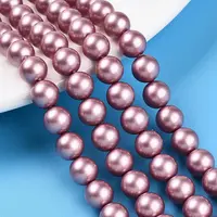 Baking Painted Pearlized Glass Pearl Bead Strands
