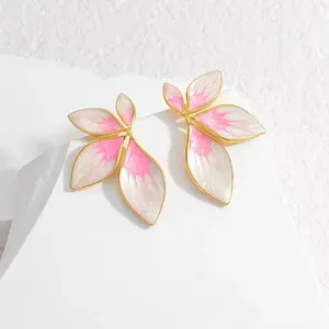 304 Stainless Steel Leaf Stud Earrings