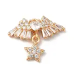 Brass Micro Pave Clear Cubic Zirconia Pendants