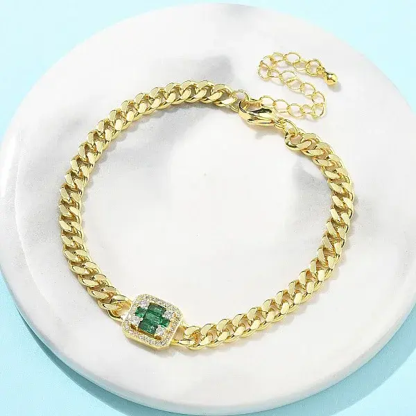 Brass Micro Pave Cubic Zirconia Bracelets