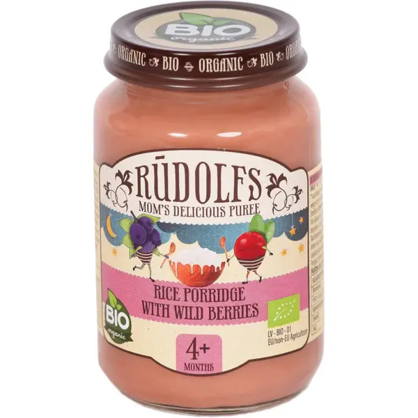 Rudolf’s BIO rýžová kaše s lesními plody dětský příkrm 190 g