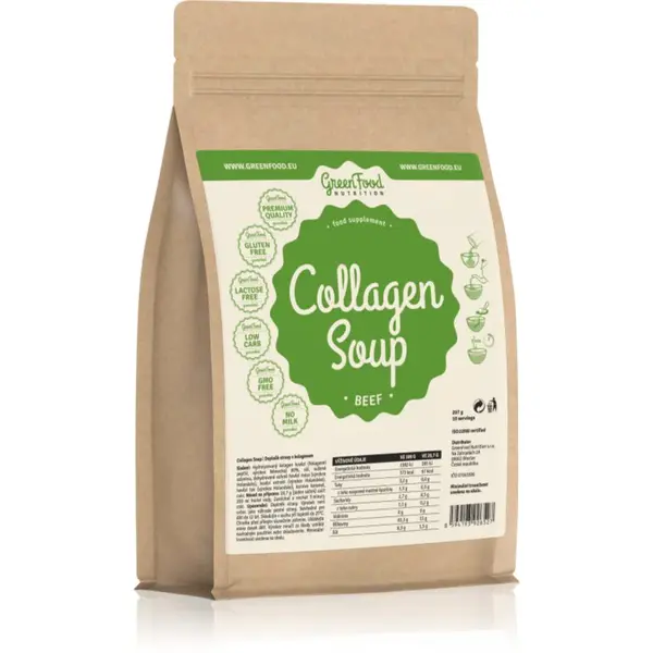 GreenFood Nutrition Collagen Soup Hovězí instantní polévka s kolagenem 207 g