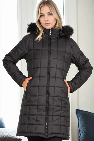 Z9653 DEWBERRY WOMEN'S COAT-BLACK
