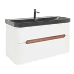 Kúpeľňová skrinka s umývadlom a batériou SAT Fusion 97,5x53x45 cm biela matná SATFUSION2100WBKMBA