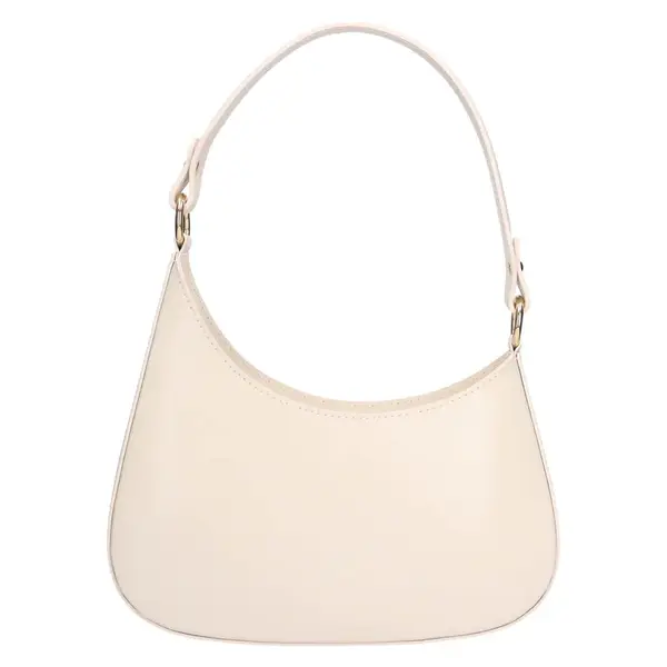 Menšia dámska kožená kabelka Italia Renata - krémová