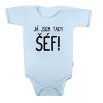 Baby Nellys Body kr. rukáv s vtipným textem, Já jsem tady ŠÉF! vel. 62