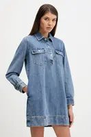 Džínové šaty Tommy Jeans tmavomodrá barva, mini, DW0DW22077