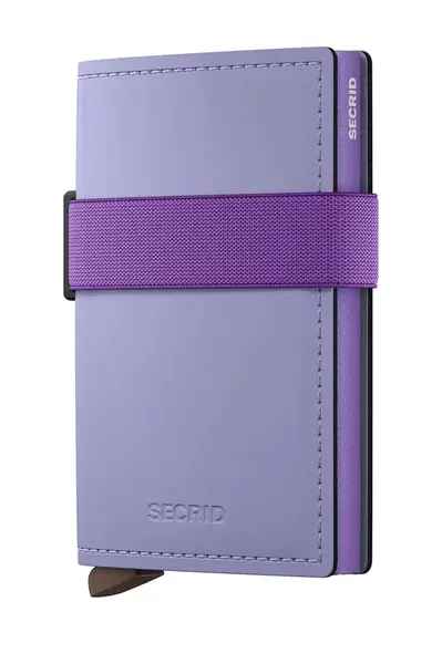 Kožená peněženka Secrid MATTE fialová barva
