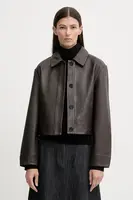 Kožená bunda Marc O'Polo hnědá barva, přechodná, 510701073011