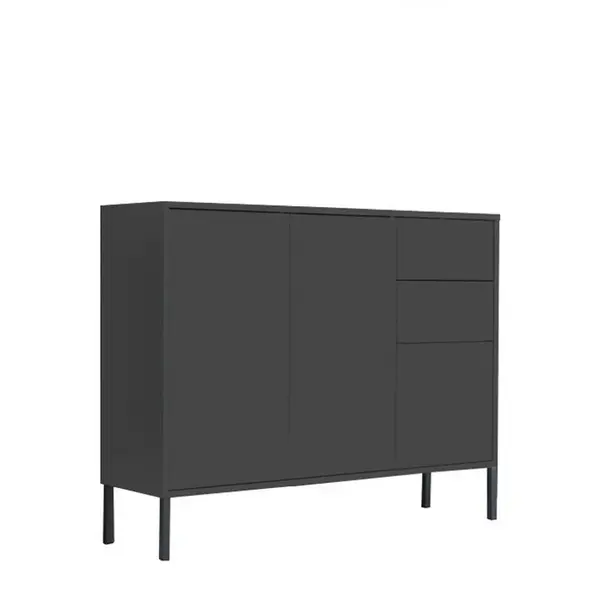 MID.YOU KOMODA, antracitová, 105,5/86/33 cm