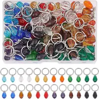 120Pcs 12 Colors Glass Charms