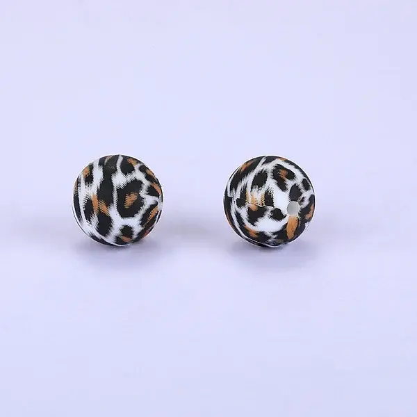 Printed Round Silicone Focal Beads